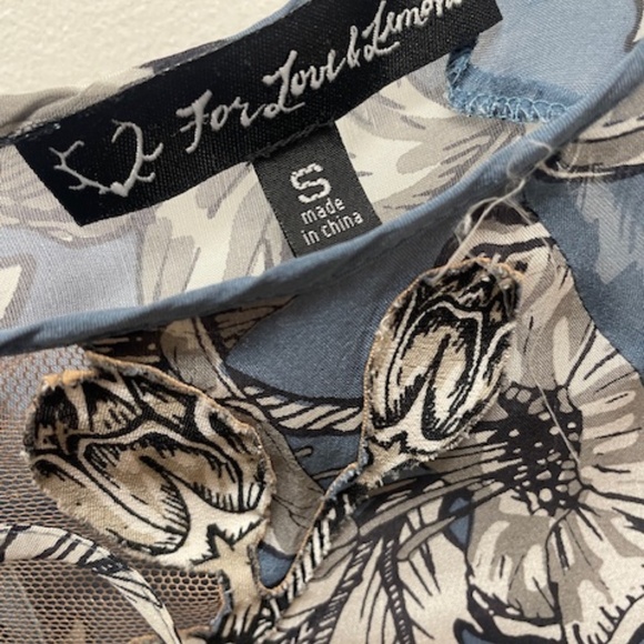 For Love & Lemons Sierra Silk Mini Dress Blue Floral EUC - Picture 9 of 15